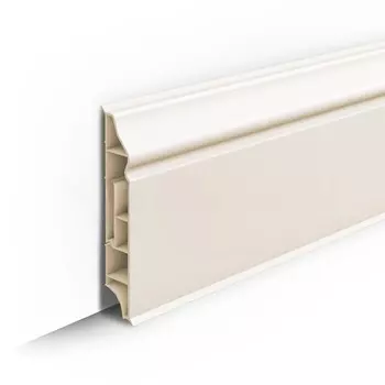 Плинтус Идеал Дюра фигурный 80мм, 033 Кремово-белый