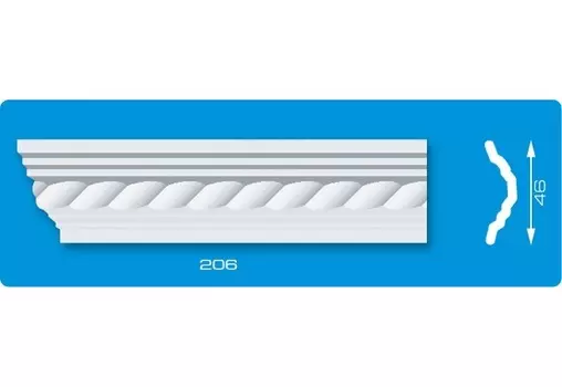 Плинтус потолочный 206, 46*2000мм