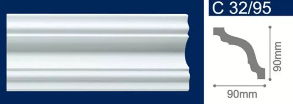 Плинтус потолочный 90х90х200мм арт.C32/95