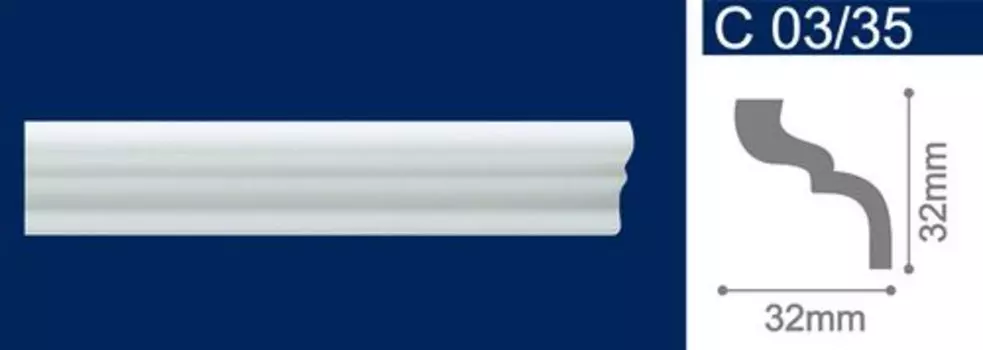 Плинтус потолочный Solid С03/35 32х32х2000 мм