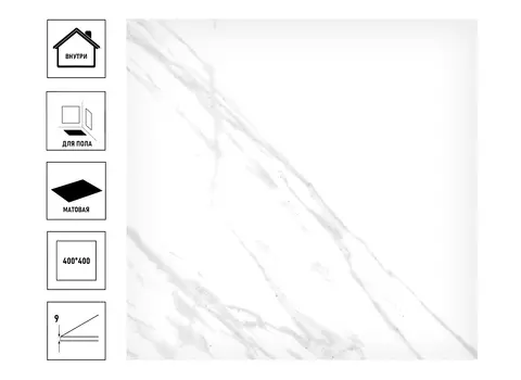 Плитка керамическая Axima Флорида 40х40см, напольная белая