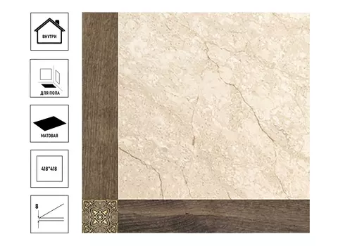 Плитка керамическая БерезаКерамика Динара 41,8х41,8см, напольная венге