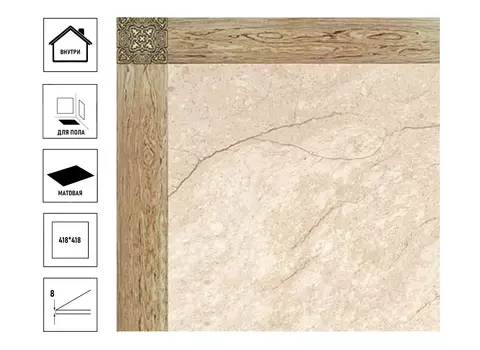 Плитка керамическая БерезаКерамика Динара 41,8х41,8см, напольная бежевая