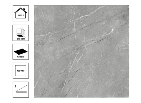 Плитка керамическая GlobalTile Vega 40х40см, серый