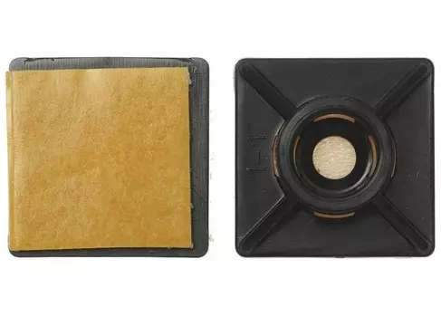 Площадка под хомут Tech-Krep 27х27 нейлон, самоклеящаяся, чёрная, 20 шт