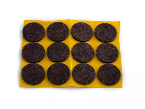 Подкладка 22 мм, фетровая коричневая, 12 шт