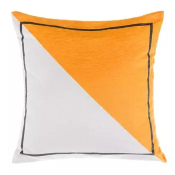 Подушка декоративкая Moroshka Don`t cross 40х10х40 см белый, оранжевый, серый
