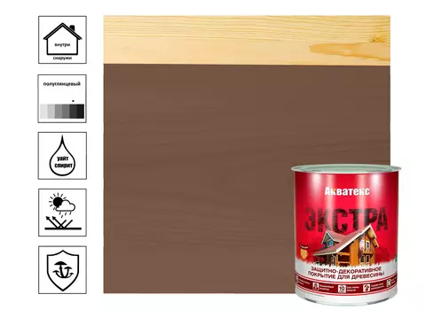 Покрытие текстурное Акватекс-экстра орех, 0,8л