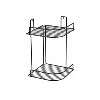Полка для ванной комнаты двойная "Макс, черный"