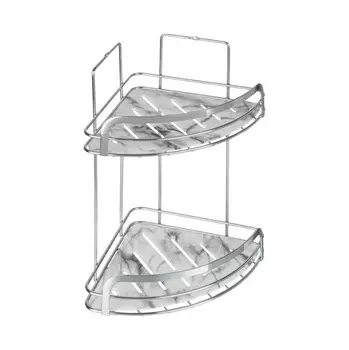 Полка для ванной комнаты угловаядвойная, Marble
