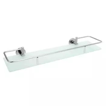 Полка для ванной Лонг 50 см стеклянная с бортом