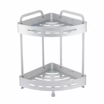 Полка настенная Zenfort 2-ярусная угловая "TA-3542A2", серебро