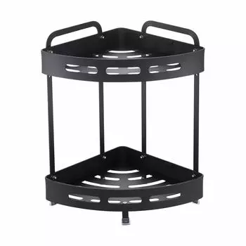 Полка настенная Zenfort 2-ярусная угловая "TA-3542B2", черный