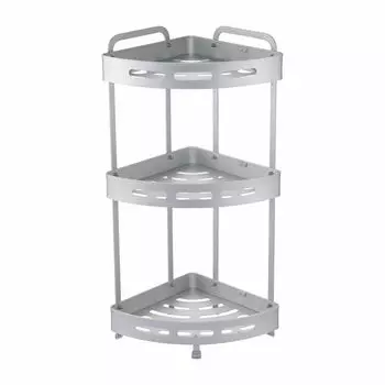 Полка настенная Zenfort 3-ярусная угловая "TA-3542A3", серебро