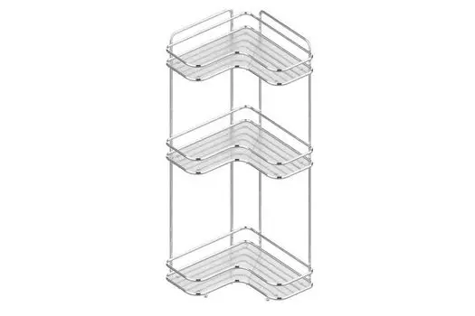 Полка Премиум угловая 27х27х70,2см, 3 яруса, металл/хром SWR-2225