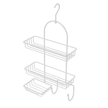 Полка прямоугольная двухэтажная с мыльницей белая FX-970W