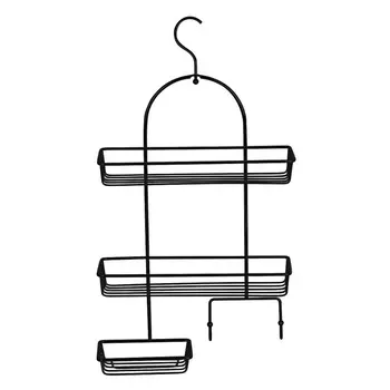 Полка прямоугольная двухэтажная с мыльницей черная FX-970В