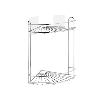 Полка угловая двухъярусная на силиконовом креплении KLEBER "LITE" (Клебер) арт.KLE-LT009