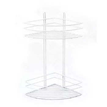 Полка угловая П0001911, 2-ярусная, овал, высокий борт, белый муар