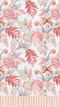Полотенце вафельное Verossa Птички розовые-1 40х70 см