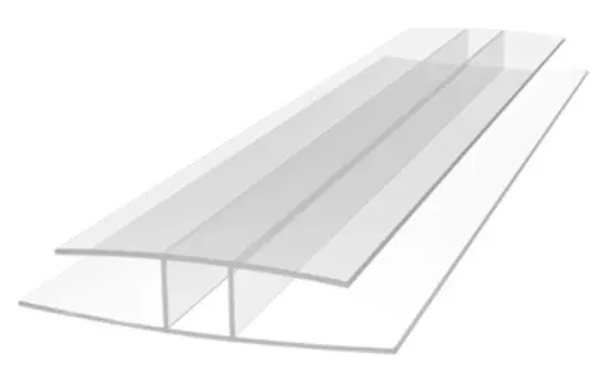 Профиль соединительный ROYALPLAST "НР" для поликарбоната 4х6000 мм, Прозрачный