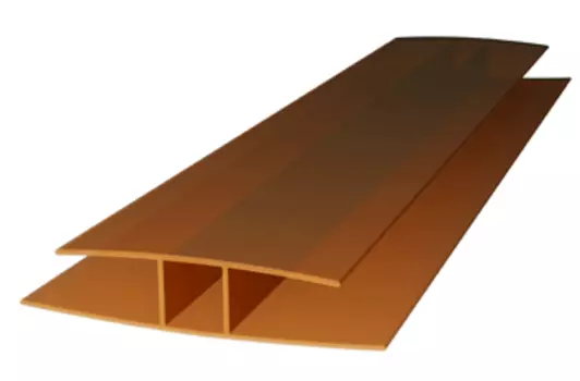 Профиль соединительный ROYALPLAST "НР" для поликарбоната 6х3000 мм, Бронза