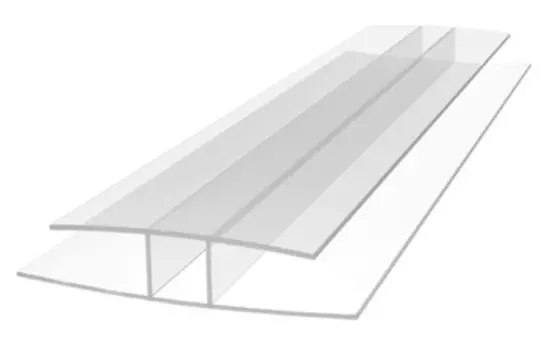 Профиль соединительный ROYALPLAST "НР" для поликарбоната 4х3000 мм, Прозрачный