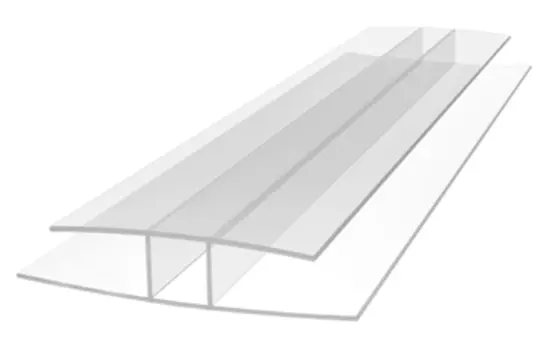 Профиль соединительный ROYALPLAST "НР" для поликарбоната 10х6000 мм, Прозрачный