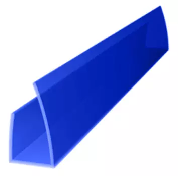 Профиль торцовый ROYALPLAST "UP" для поликарбоната 6х2100 мм, Синий