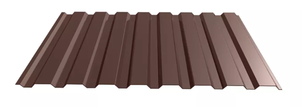 Профнастил МП-20 1,15*3 м, коричневый, 0,35мм, RAL 8017