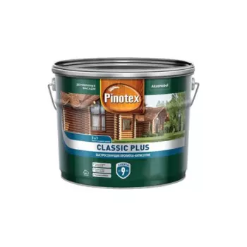 Пропитка-антисептик Pinotex Classic Plus 3 в 1 Ель натуральная 9л