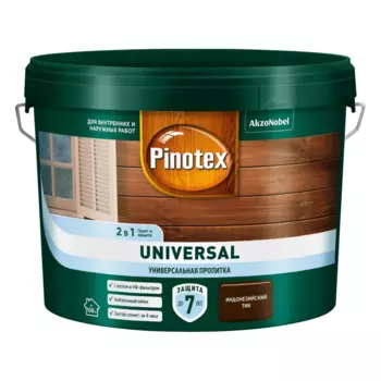 Пропитка Pinotex Universal 2 в 1 Индонезийский тик 9л