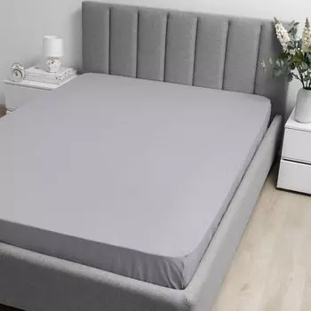 Простыня Волшебная Ночь 160х200 на резинке цвет серый