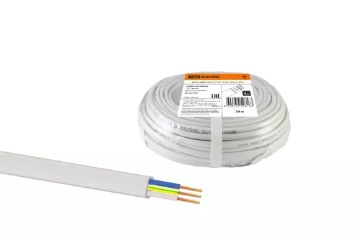 Провод ШВВП 3х0,75 ГОСТ (30м), белый TDM