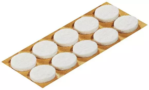 Пункт фетровый Tech-Krep самоклеящийся D26 мм белый, 8 шт