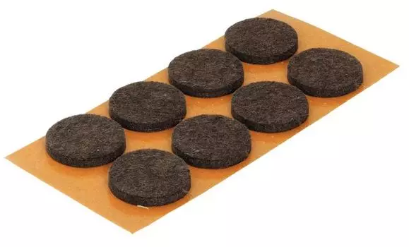 Пункт фетровый Tech-Krep самоклеящийся D30 мм тёмный, 6 шт