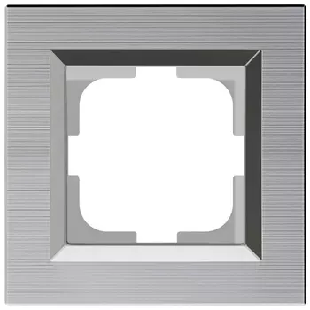 Рамка 1-местная OVIVO Quantum рифленая, серебро