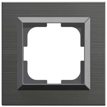 Рамка 1-местная OVIVO Quantum рифленая, серый магнит