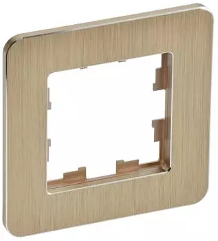 Рамка 1-местная RE AL IEK BRITE РУ-1-1-Бр металл шампань