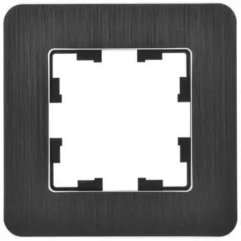 Рамка 1-местная RE AL IEK BRITE РУ-1-1-Бр металл черная