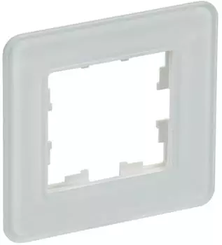 Рамка 1-местная RE IEK BRITE РУ-1-2-Бр стекло белая