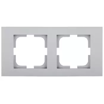 Рамка 2-местная OVIVO Grano серебро