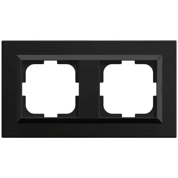 Рамка 2-местная OVIVO Quantum рифленая, черный