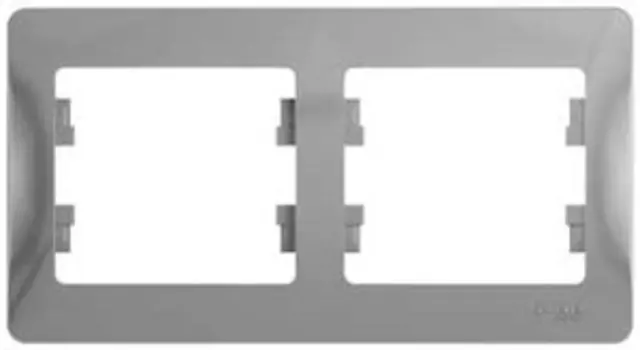 Рамка 2-постовая Schneider Electric GLOSSA горизонтальная, алюминий