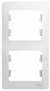 Рамка 2-постовая Schneider Electric GLOSSA вертикальная, белый