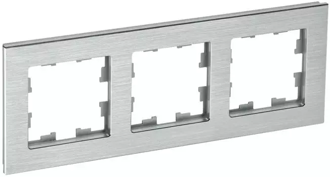 Рамка 3-местная IEK BRITE РУ-3-1-БрА металл алюминевая