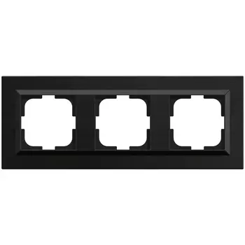Рамка 3-местная OVIVO Quantum рифленая, черный