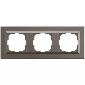 Рамка 3-местная OVIVO Quantum рифленая, медь