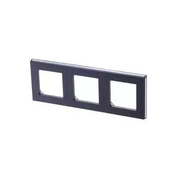 Рамка 3-постовая ABB Levit сталь/дымчатый черный 2CHH015030A6069