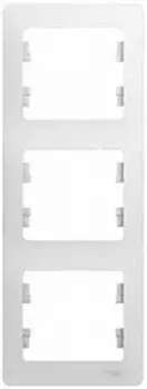 Рамка 3-постовая Schneider Electric GLOSSA вертикальная, белая